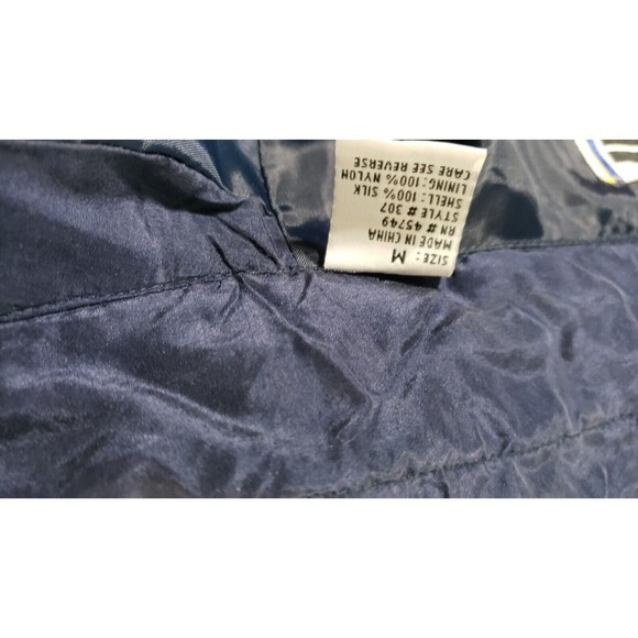 Vintage Div Rousso Silk Bomber Jacket Jogger Windbreaker Dark Blue Studded MED. - Picture 11 of 11